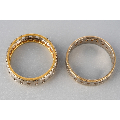 49 - An 18ct yellow and white gold ring, set with white stones, size M1/2, total gross weight approx 4.2g... 