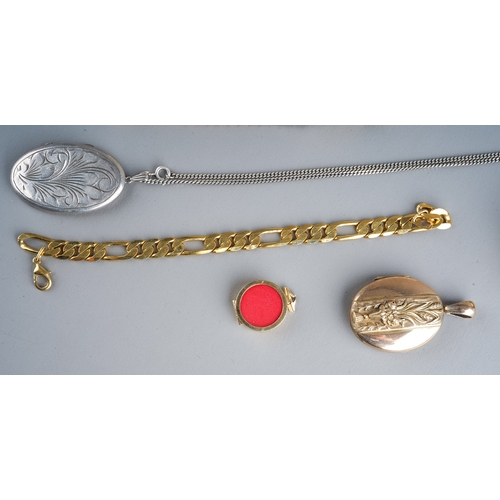 96 - A collection of costume jewellery including Monet  gold plated tassel necklace; another gold plated ... 