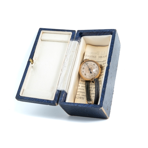 109 - Omega - a 1930's 9ct yellow gold ladies wristwatch, 22mm circular dial with Arabic numerals, origina... 