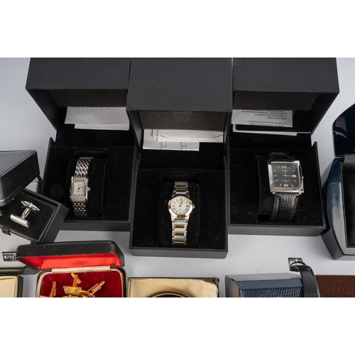 113 - A collection of watches, including Amadeus, Sekonda, Marco Ceroni, etc, Stratton compacts; cufflinks... 