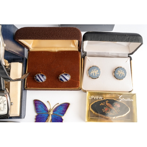 113 - A collection of watches, including Amadeus, Sekonda, Marco Ceroni, etc, Stratton compacts; cufflinks... 