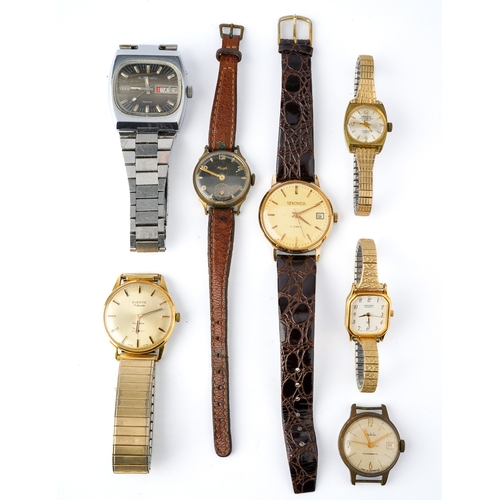 118 - A collection of ladies and gents wristwatches, including Seconda Automatic, Evertite, etc