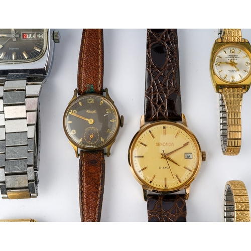 118 - A collection of ladies and gents wristwatches, including Seconda Automatic, Evertite, etc