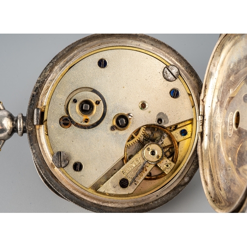 120 - A 19th century silver open-faced pocket watch, total gross weight approx 98.9g, 45mm white enamel di... 