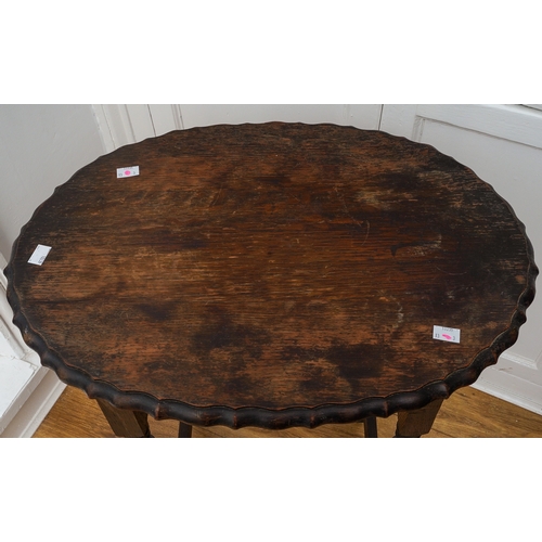 169 - A group of furniture to include: an early 20th Century oak occasional table with book rack, barley t... 