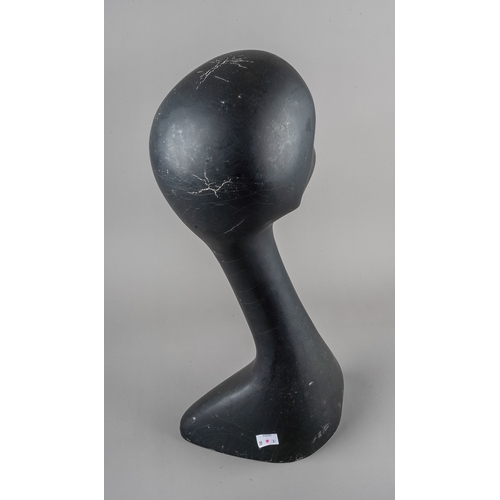 176 - Vintage 1950s swan neck mannequin head, approx 50cm high