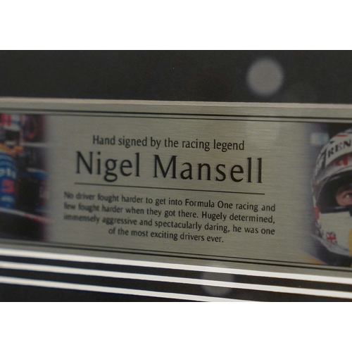 200 - Motor racing interest - A large framed photograph montage of Nigel Mansell winning the Grand Prix, s... 