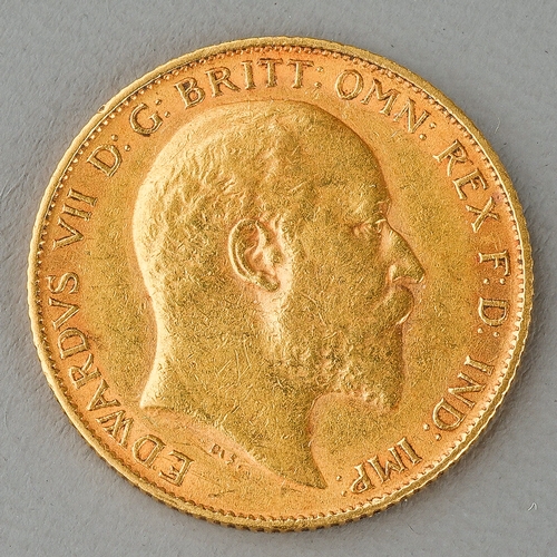 219 - An Edwardian 1908 half sovereign