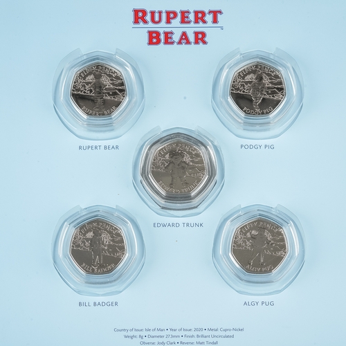 221 - Rupert Bear: The 50p Coin Collection with five encapsulated coins, comprising 'Rupert bear', 'Podgy ... 