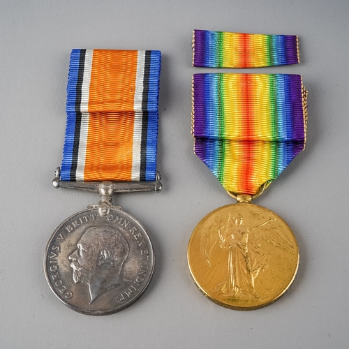 235 - A pair of WWI medals comprising British War Medal 1914-1918 and Victory Medal awarded to 2705 PTE W.... 