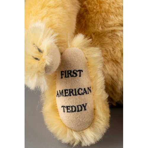 238 - Steiff: First American Teddy, an Steiff North American limited edition Teddy, blond with Uncle Sam t... 