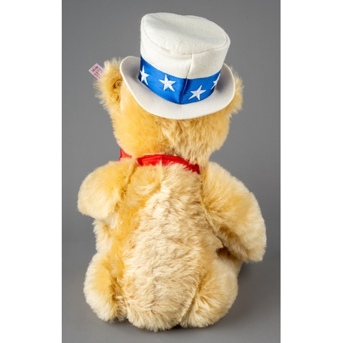 238 - Steiff: First American Teddy, an Steiff North American limited edition Teddy, blond with Uncle Sam t... 