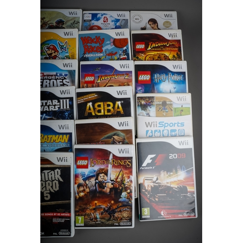 266 - A Nintendo Wii games console, various controllers, accessories and 35 assorted boxed / cased games t... 