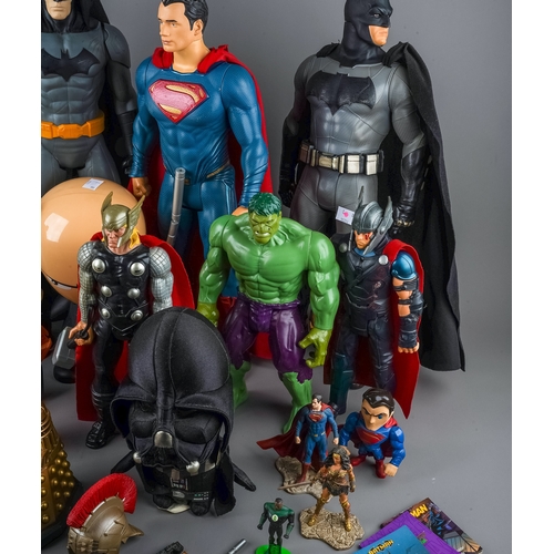 274 - Three large Jakks Pacific DC Comics Superheros (Superman and two Batman) man vs Superman Batman),  a... 