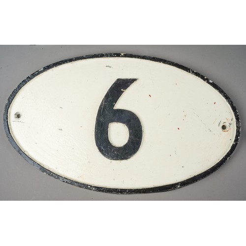 304 - Railwayana: Three cast and painted metal type signs to include:
The Flying Scotsman, 32cm long x 14c... 