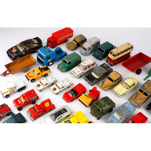 314 - A large collection of vintage Dinky, Corgi, Majorette models mainly cars, also bus, fork lift, truck... 