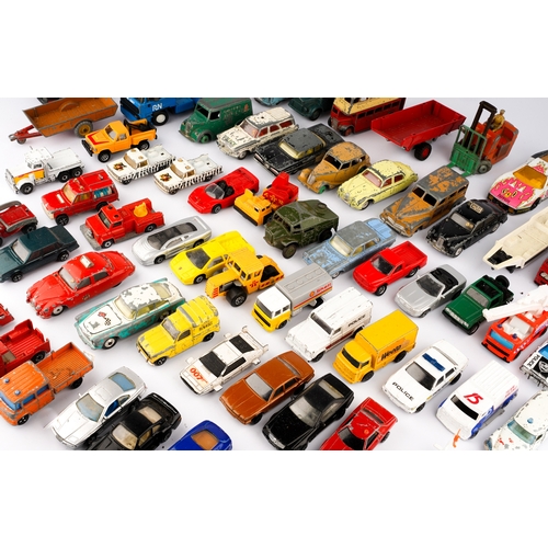 314 - A large collection of vintage Dinky, Corgi, Majorette models mainly cars, also bus, fork lift, truck... 