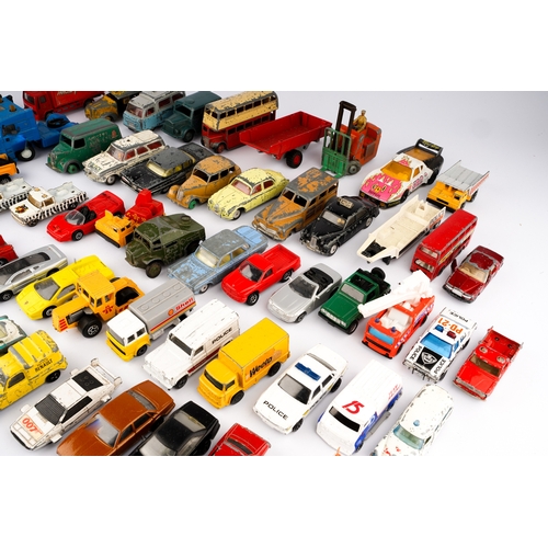 314 - A large collection of vintage Dinky, Corgi, Majorette models mainly cars, also bus, fork lift, truck... 