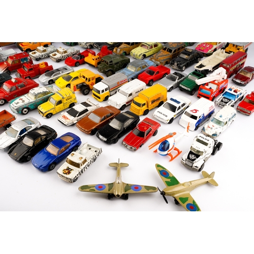 314 - A large collection of vintage Dinky, Corgi, Majorette models mainly cars, also bus, fork lift, truck... 