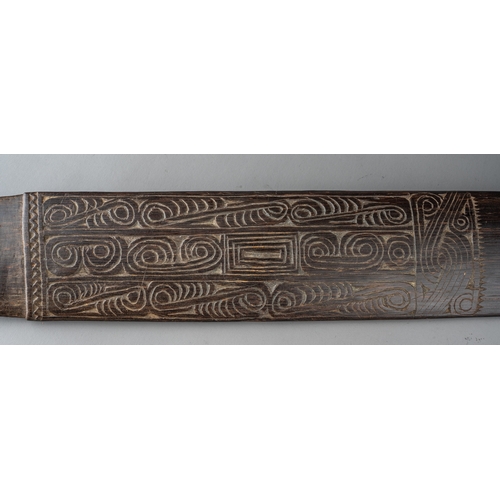 340 - A Massim tribal Trobriand Pacific Islands sword club. Incised  decoration.

Approx 79cm long.