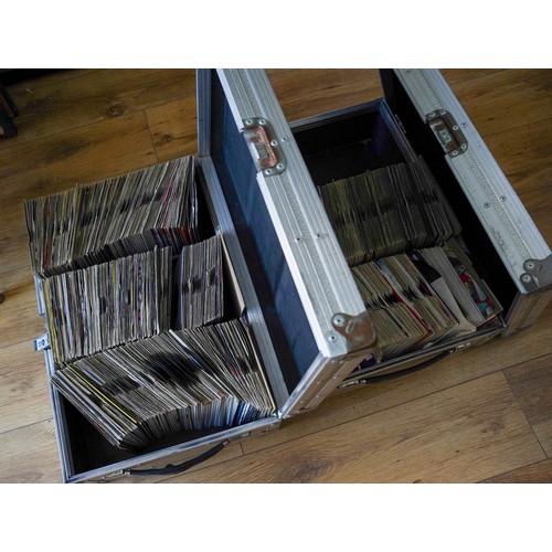 402 - Two silver metal cases, full of LPs