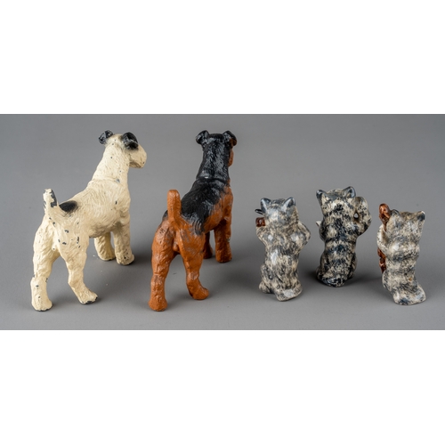 467 - Three 20th Century Beswick style orchestra Cats to include: singer, violin and cello players; togeth... 