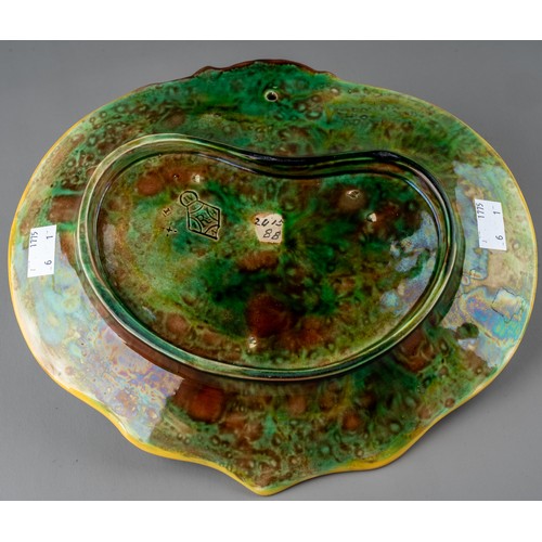 483 - A 19th Century George Jones Majolica squirrel nut dish, impressed diamond registration mark to the b... 