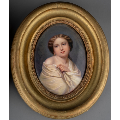 A 19th century hand painted KPM Berlin porcelain plaque, in original ...