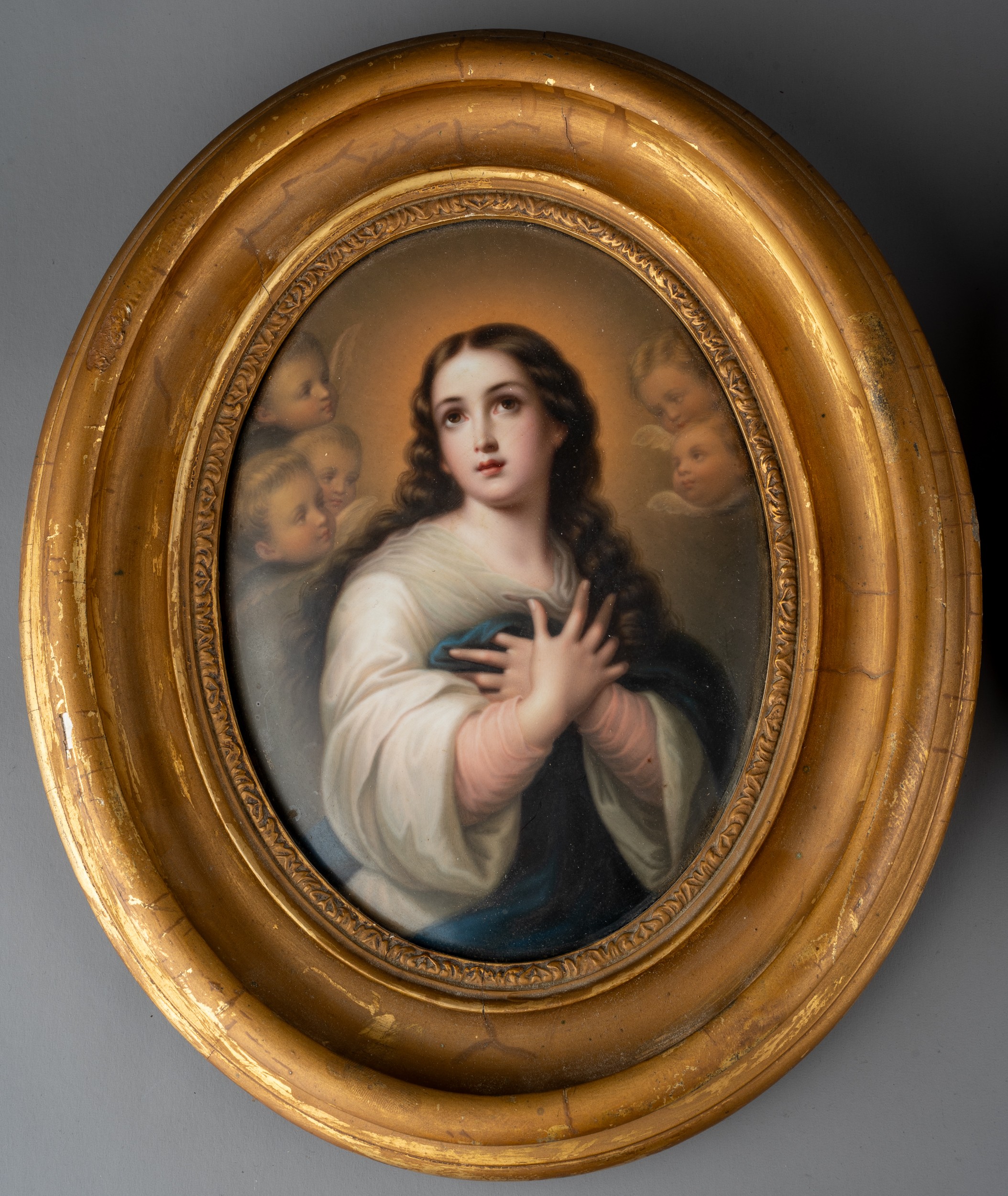 A 19th century hand painted KPM Berlin porcelain plaque, in original ...