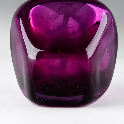 522 - A Murano Sommerso amethyst glass elongated vase, approx 29cm high