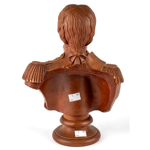 578 - A resin terracotta style  bust of Nelson, approx. 32 cm tall