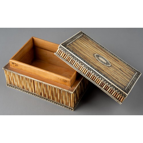 625 - An Anglo Indian ivory mounted porcupine quill box.  Lined in Sandalwood.
Ivory Licence: B17NCD5Z

Ap... 