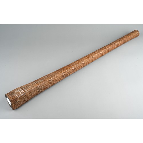 633 - Antique Polynesian South Sea Islands Tongan Tribal War Club with carved glyphs. Overall length appro... 