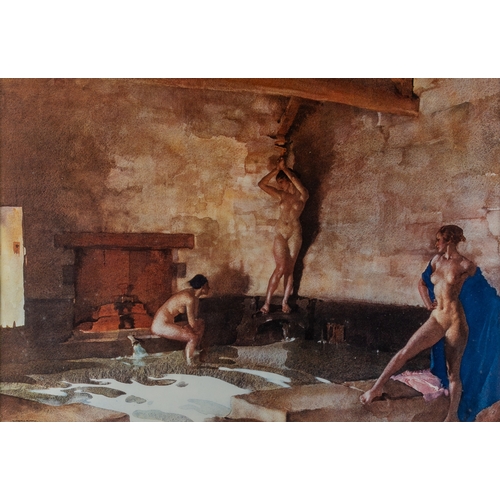 648 - Two reproduction colour prints after Sir William Russell Flint depicting Wash House scenes, approx 2... 