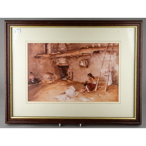 648 - Two reproduction colour prints after Sir William Russell Flint depicting Wash House scenes, approx 2... 