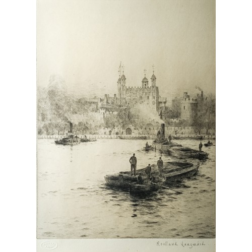 649 - After Rowland Langmaid (1897-1956) 
View of St. Pauls' Cathedral from the Thames and The Tower of Lo... 