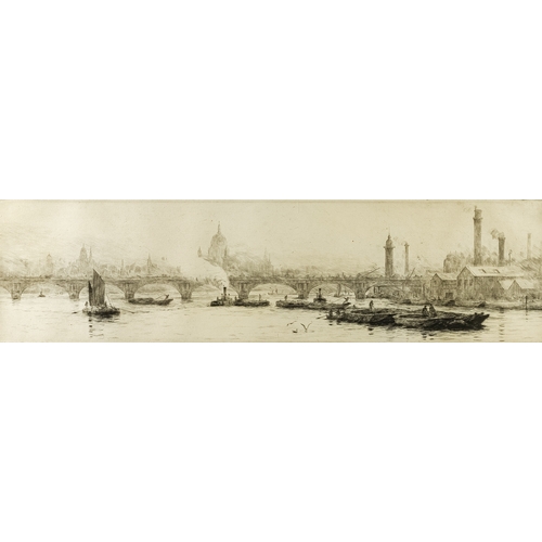 650 - after Rowland Langmaid (1897-1956)
Waterloo Bridge
drypoint etching, 17 x 41cm
signed in pencil lowe... 