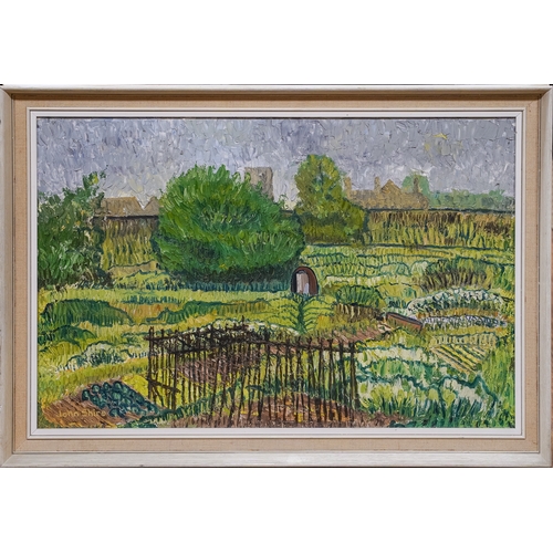 652 - English School (20th Century)
Kitchen Garden
impasto oil on canvas, 50 x 75cm 
signed lower right Jo... 