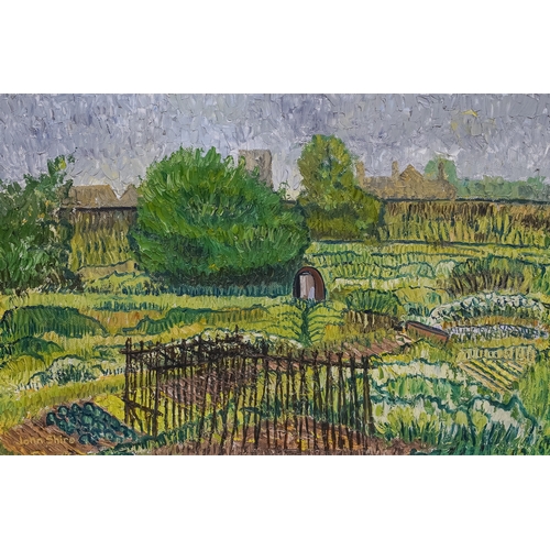 652 - English School (20th Century)
Kitchen Garden
impasto oil on canvas, 50 x 75cm 
signed lower right Jo... 