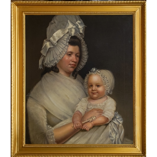 657 - Derby Interest / English School (late 18th Century)
Portrait of Rebecca Radford with her daughter (R... 