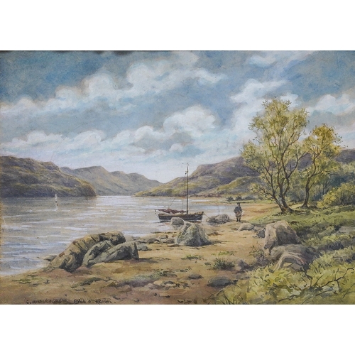 659 - A pair of E A Krause, South and North Windermere
watercolours, in gilt frames, inner measures 28 x 2... 