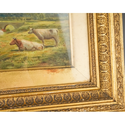 660 - A collection of paintings to include: 
1. 19th Century School, Study of Cattle, oil on panel, 13 x 1... 