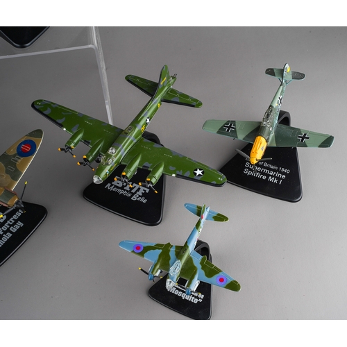 240A - A collection of model planes, including Battle of Britain 1940 Supermarine Spitfire Mk 1; Messerschm... 