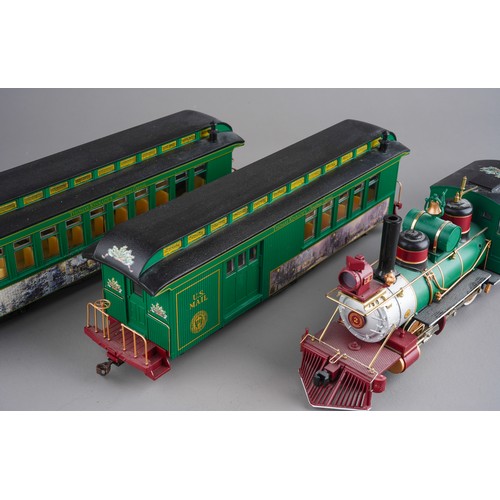 254 - Bachmann 0 gauge train set Thomas Kinkade's Christmas Express, locomotive,  tender and 3 cars