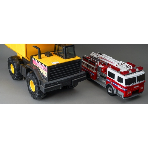 40 - Tonka Toys.  A Mighty dump truck.  Mighty 768 transfer with a plastic bodied fire engine.  Large Sca... 