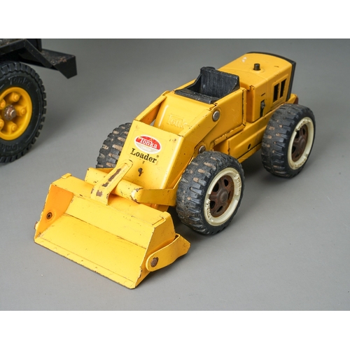 41 - Tonka Toys.  A large scale crane truck with bucket loader and digger excavator (2)