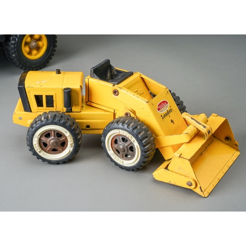 41 - Tonka Toys.  A large scale crane truck with bucket loader and digger excavator (2)