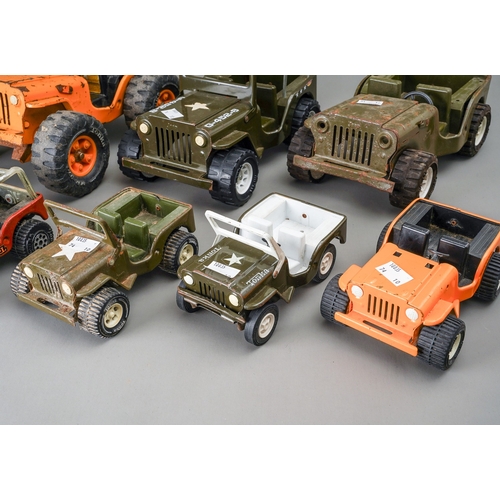 106 - Tonka Toys.  A selection of Jeeps in varying sizes and colours (10)