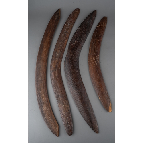 191 - A large collection of 19th century Australian Aboriginal boomerangs, weapons and woomeras