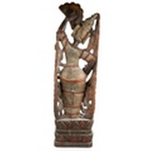 200 - Large carved hardwood figure, Thai 20th century, approx. 103 cm